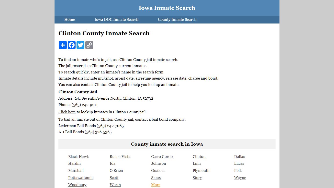Clinton County Inmate Search